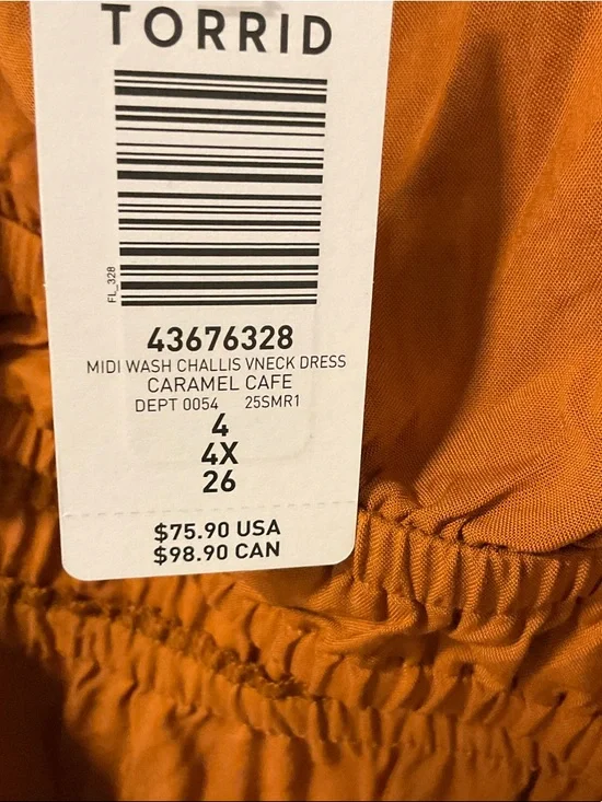 torrid Rust Orange Spaghetti Strap Midi Dress - Picture 4 of 4